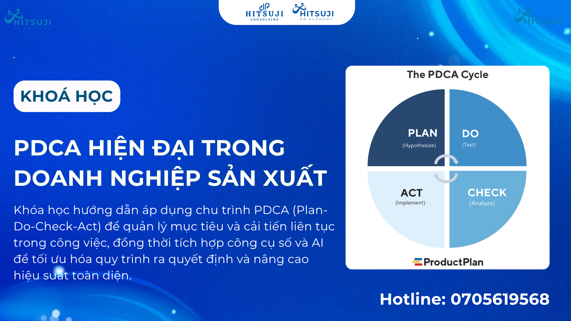 KHOÁ HỌC: PDCA HIỆN ĐẠI TRONG DOANH NGHIỆP SẢN XUẤT