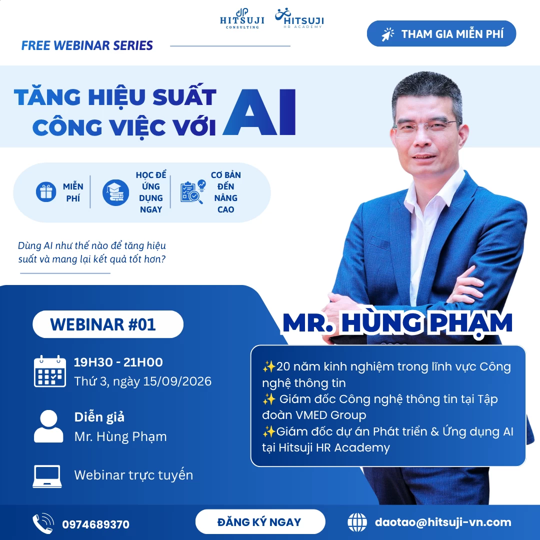 FREE SERIES WEBINAR: TĂNG HIỆU SUẤT CÔNG VIỆC VỚI AI